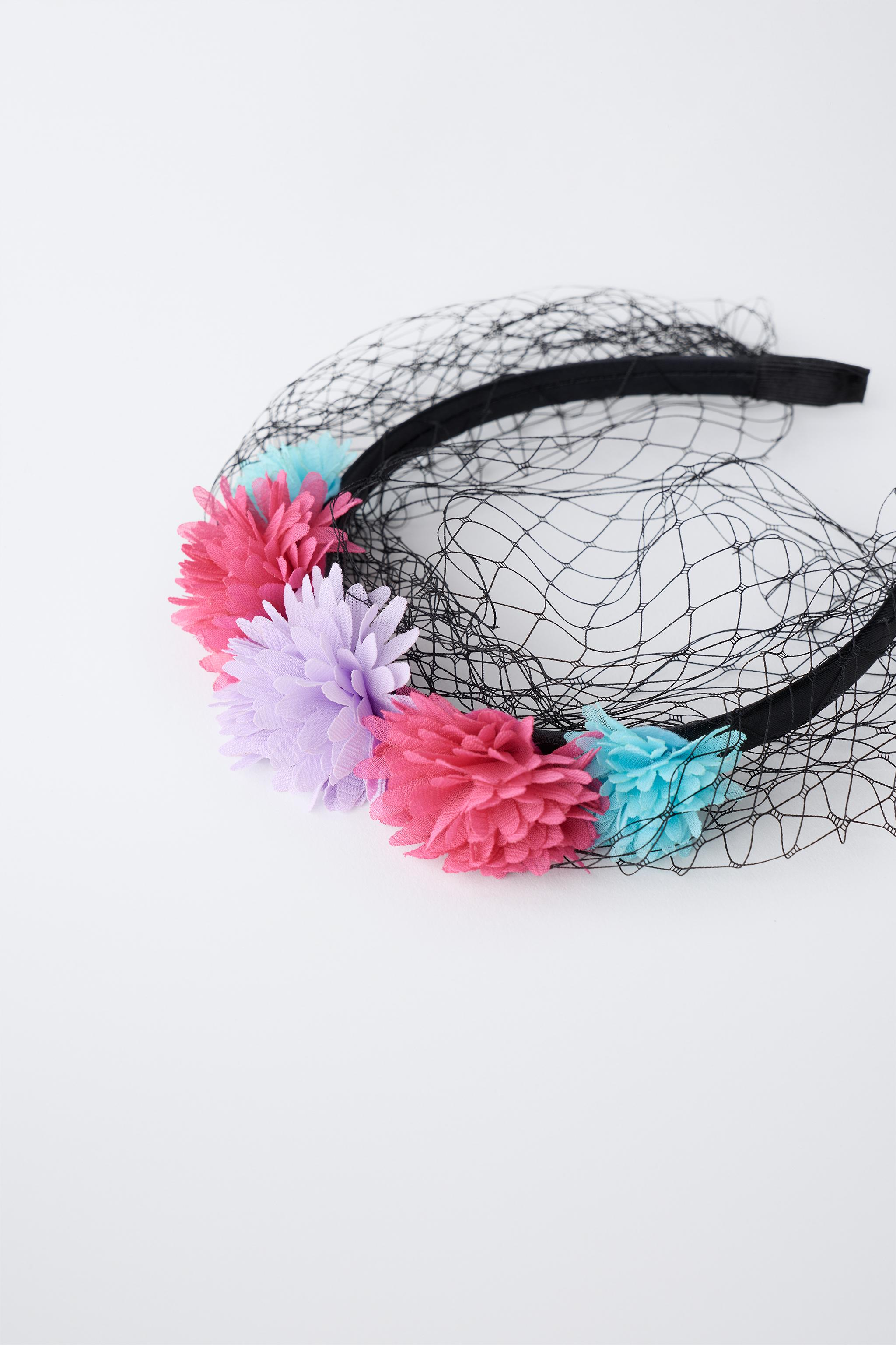 SERRE-TÊTE DÉGUISEMENT FLEURS ET RÉSILLE